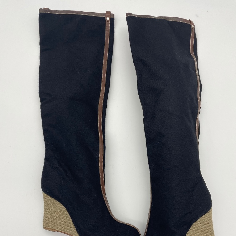 Christian Louboutin Woman’s knee high Wedge Boots ~ Black ~ Size 40